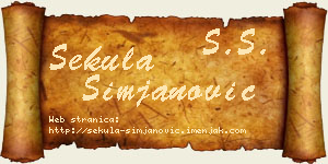 Sekula Simjanović vizit kartica